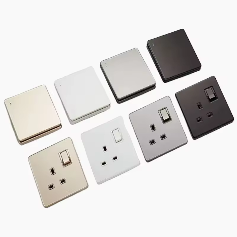 Fabricante mayorista de enchufes, enchufes de pared estándar británicos con interruptor de luz y toma de corriente