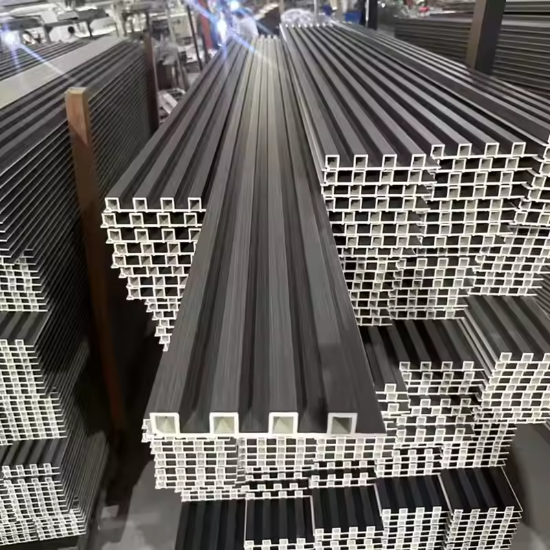 Paneles de pared ranurados de WPC para interiores, materiales de construcción de primera calidad, venta al por mayor