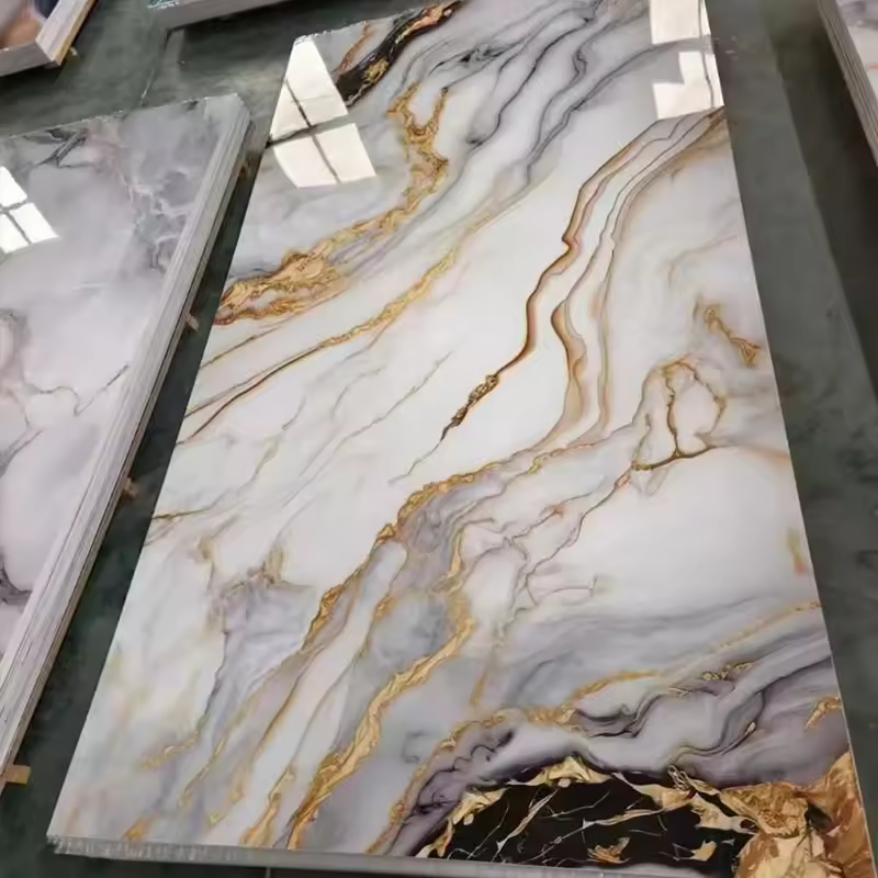Marble wall panels, waterproof, bathroom 3D UV panels, marble panels, PVC.
