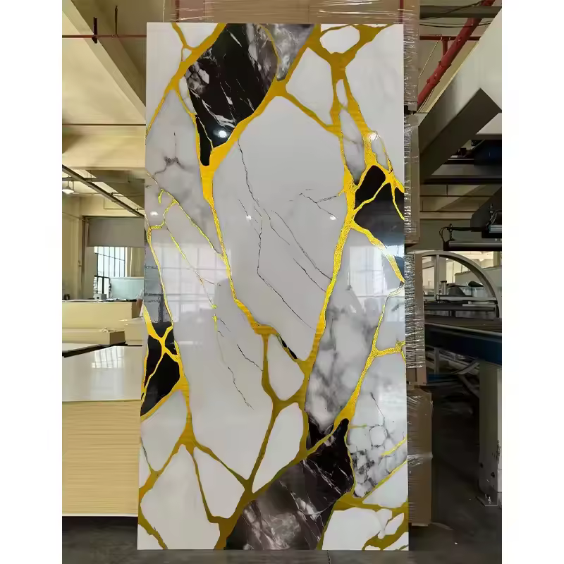 UV marble PVC wall panel, PVC TV panel, 3D wall panel, home decoration panel. 