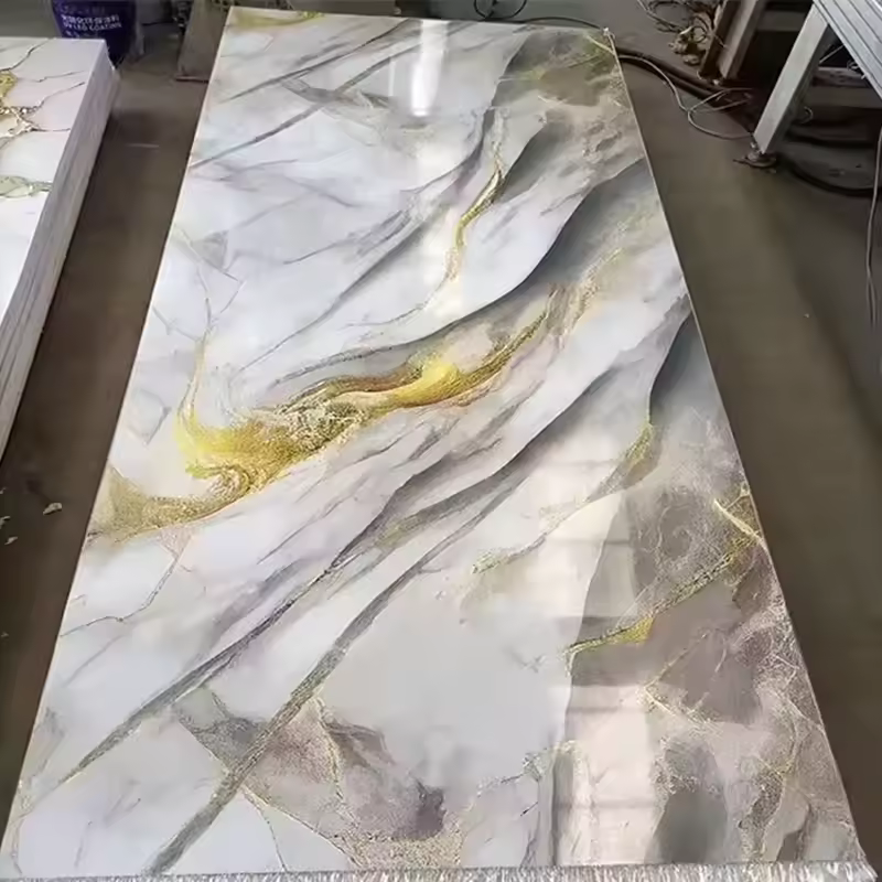 High-quality PVC UV marble panels, PVC marble wall panels for interior decoration.
