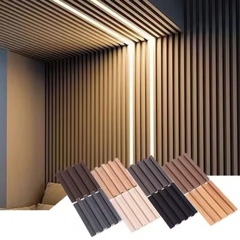 Paneles de pared WPC de gran calidad, materiales decorativos para cercas, paneles de pared con ranuras