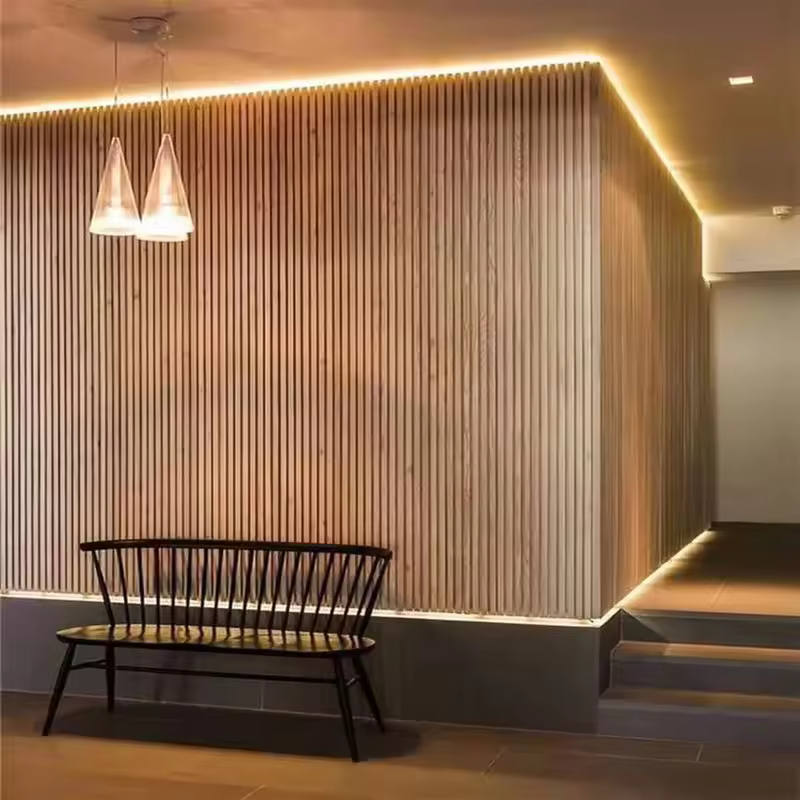 Hot sale wholesale sound absorbing wall panels sound insulation panels popular design strip sound absorbing groove panels polyester wood board acoustic