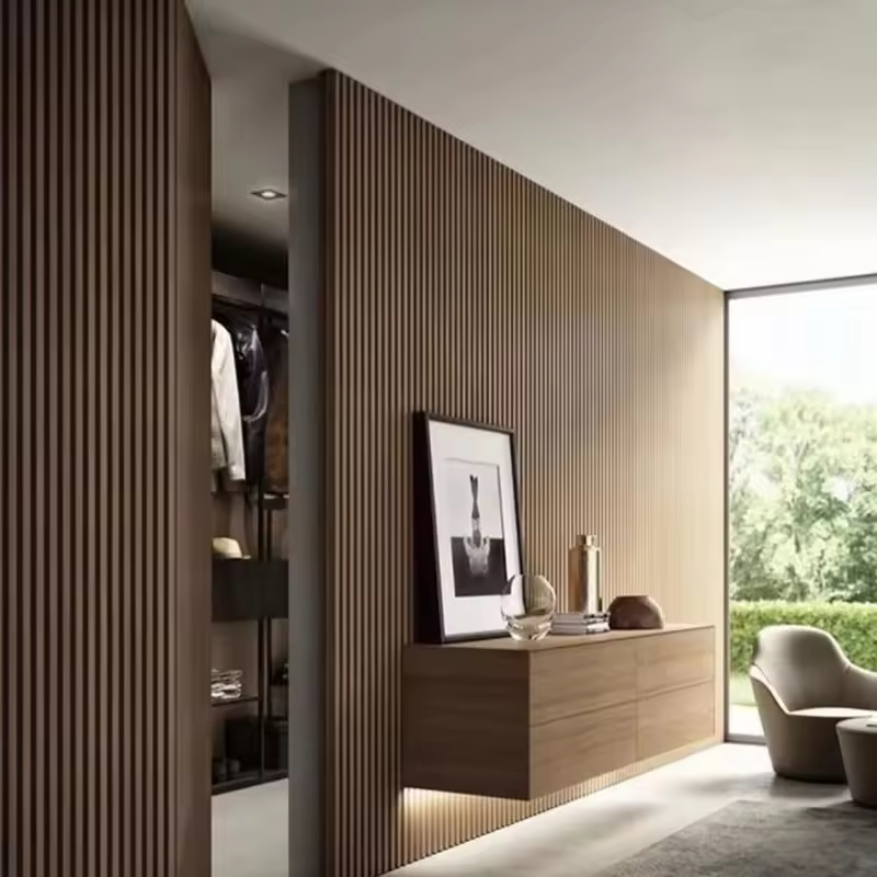 ​​Modern style sound absorbing wall panels polyester fiber sound insulation panels acoustic decorative groove design wholesale price​