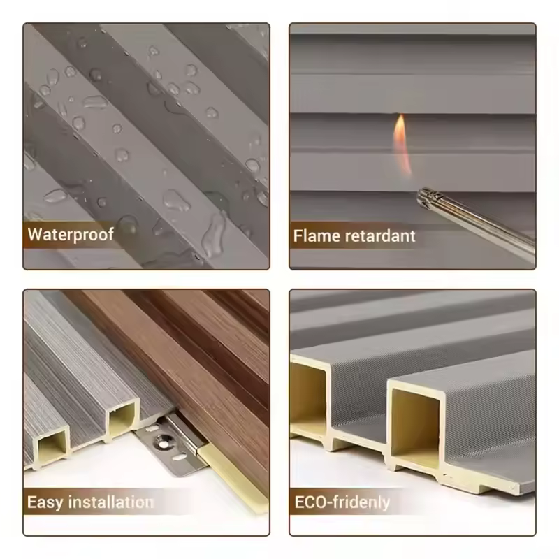 New Innovation Indoor Background Decoration PVC Wood Plastic Wall Panel Wholesale Price