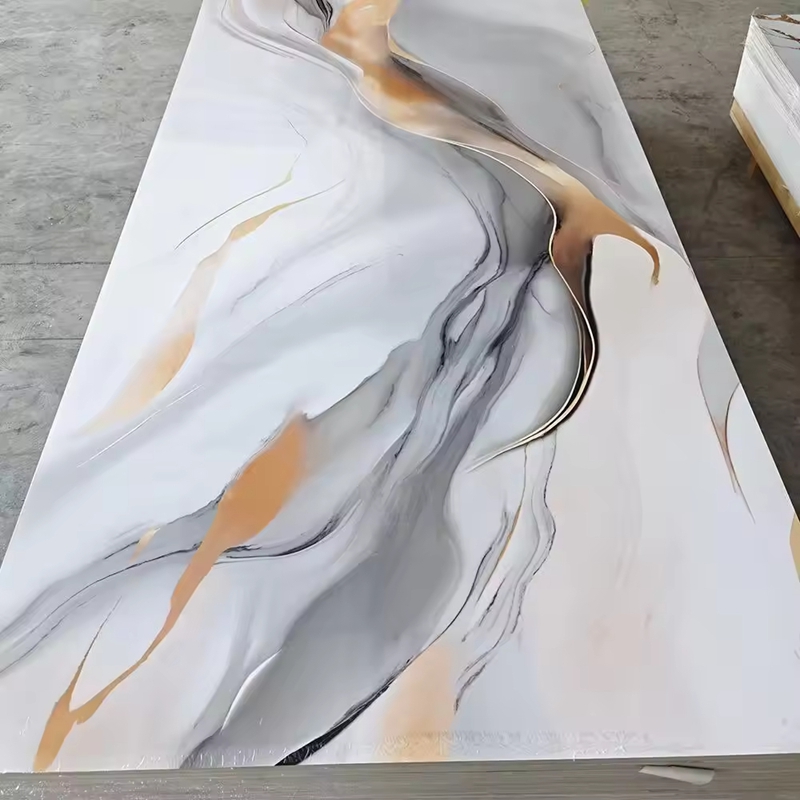 2.5mm Carbon Glass Panel Decorative Easy to Install Marble Panel Anti-UV Moisture-proof PVC Wall Panel