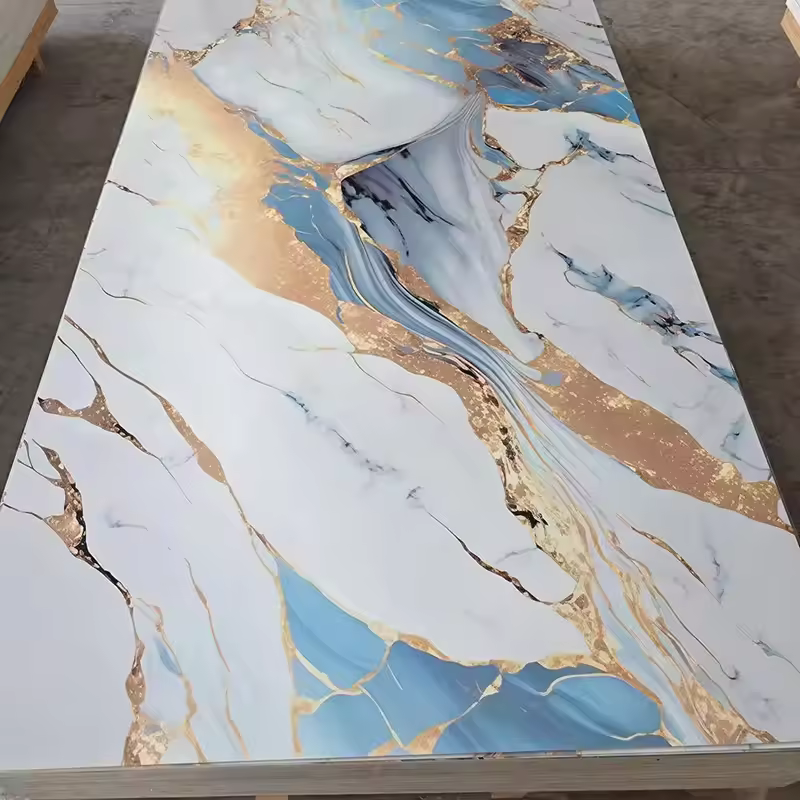 Price, heat-insulating product board, customized, waterproof, brown stone wall panel, PVC UV marble board.