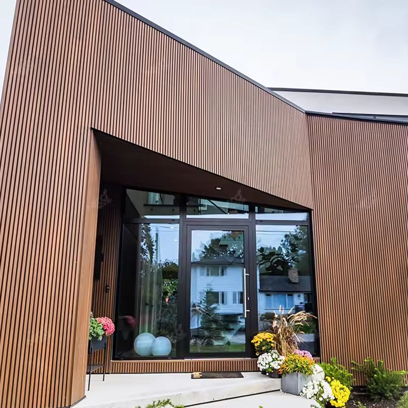 Engineering-specific WPC composite exterior wall panels Wood grain groove decoration Waterproof and sun-proof outdoor wall panels