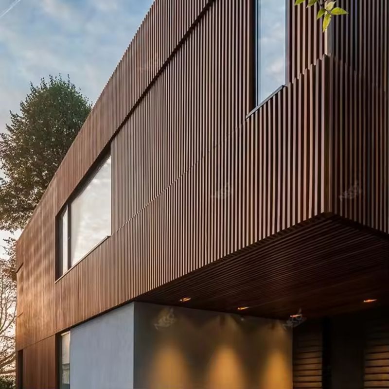 Factory direct sales WPC composite exterior wall board wood grain groove decorative board outdoor waterproof weather resistant wall board