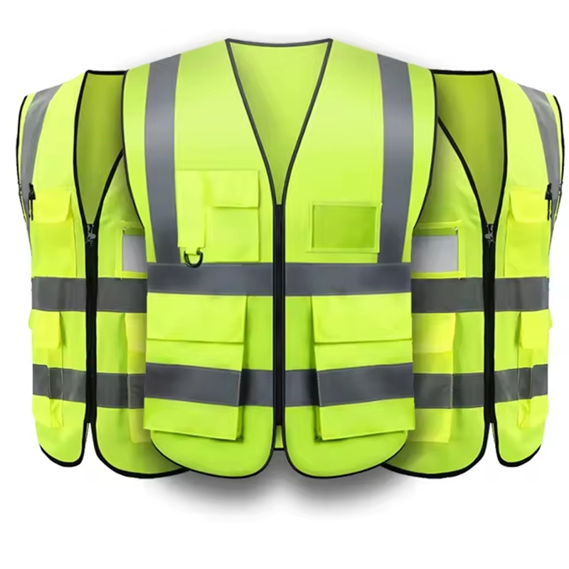 Customized Fluorescent Outdoor Construction Reflective Safety Vest Jacket, Industrial Motorcycle/Bicycle Reflective Traffic Vest