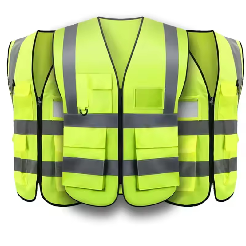 Customized Fluorescent Outdoor Construction Reflective Safety Vest Jacket, Industrial Motorcycle/Bicycle Reflective Traffic Vest
