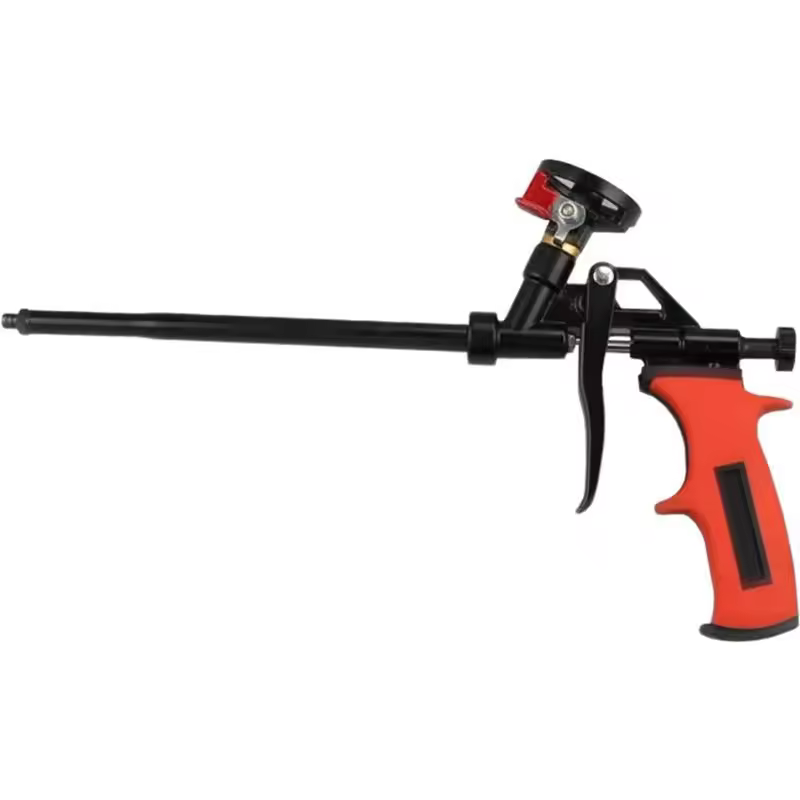 Self-Cleaning All-Metal Extended Polyurethane Foam Applicator Gun for Sealing Holes and Gaps