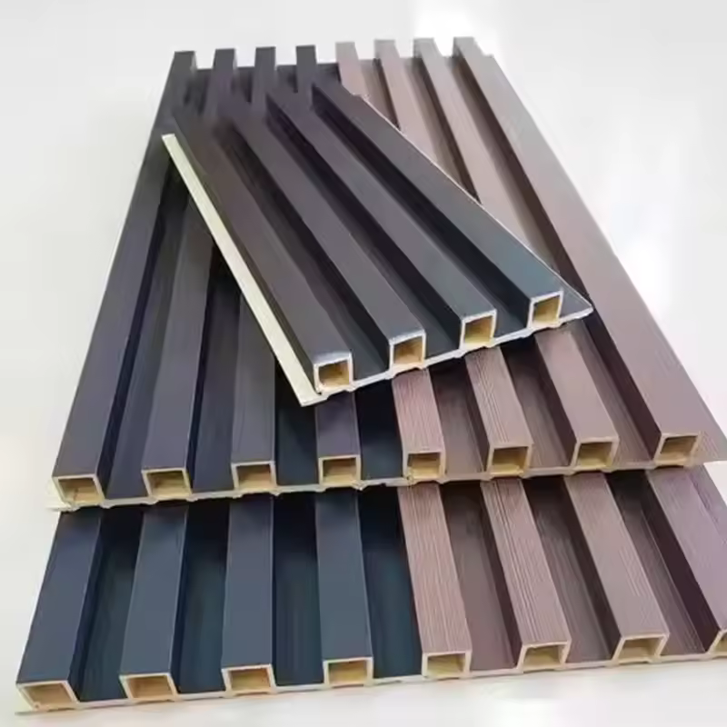 En stock Ranura interior Panel de pared de rejilla de madera y plástico