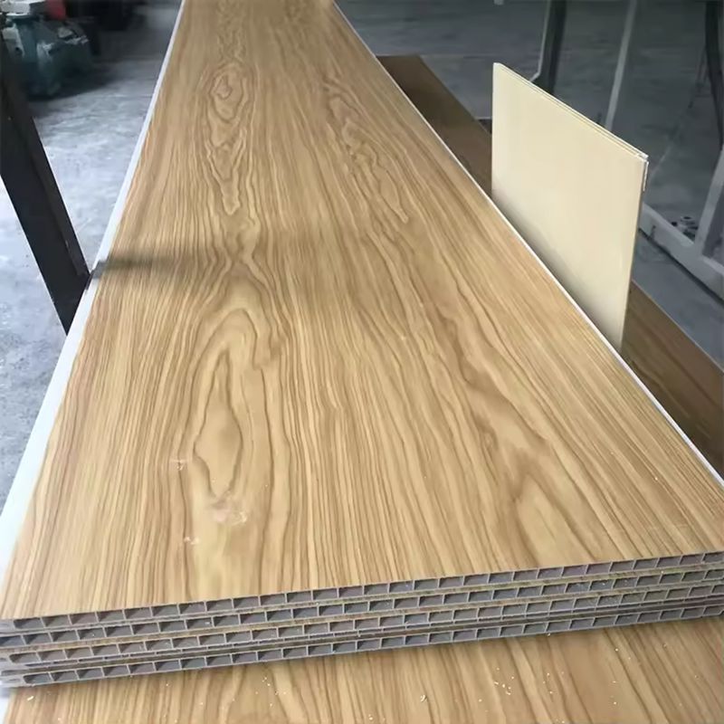 Hot sale PVC wood plastic composite wall ceiling eco friendly home decoration ceiling cladding integrated square slats interior decoration board