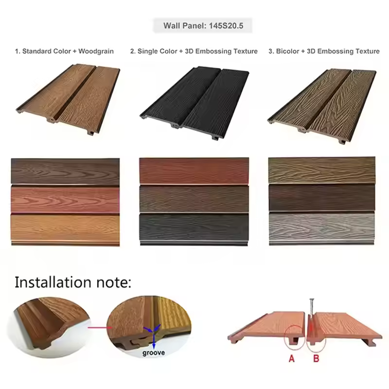 Customized New Products Exterior Engineering House Villa Roof Wpc Wall Cladding Decorative Wall Panels