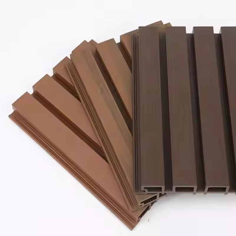 In stock Outdoor contemporary waterproof fireproof wood grain WPC wall panel