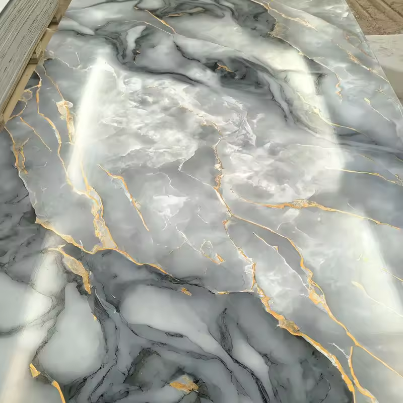 UV高光大理石板 1220x2440mm PVC墙板 现代简约装饰材料​