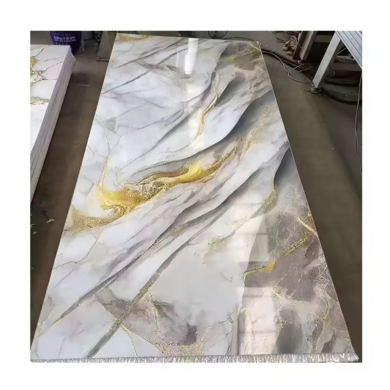 PVC wall panel Carbon crystal board decoration Easy to install Marble UV board Moisture-proof