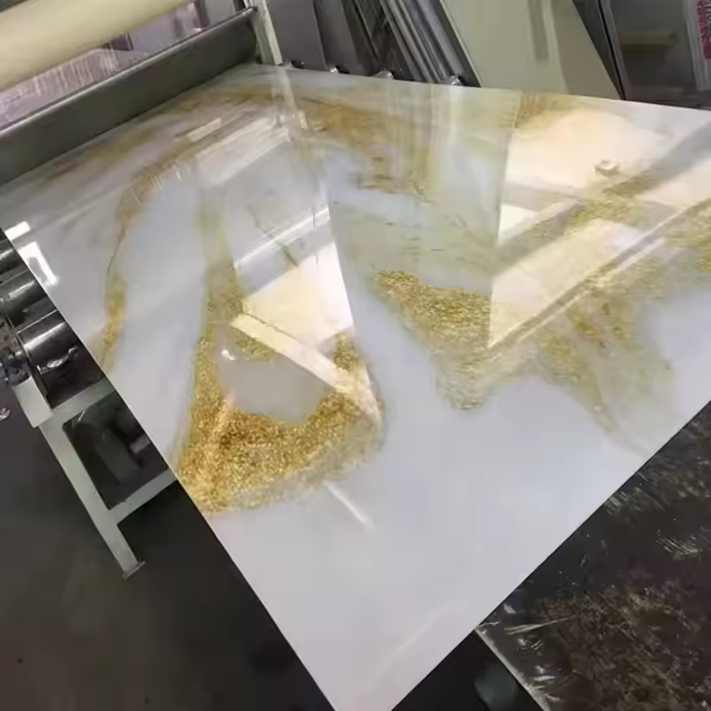 Latest products 3D printing wall Marble UV plate veneer