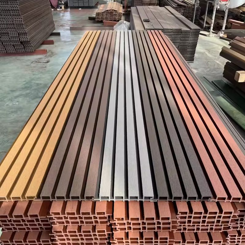 Factory direct sales WPC outdoor wall panels Fireproof and waterproof outdoor decorative groove panels Composite panels Wood plastic composite wall panels