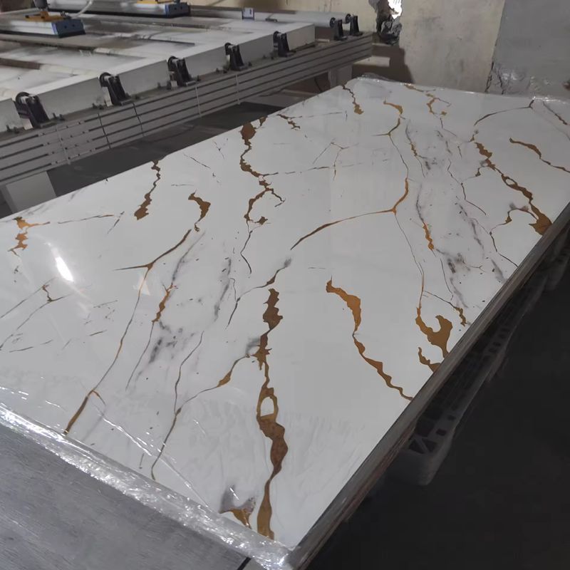 Modern Design Marble Wall Panel WPC UV PVC Interior Wall Panel Waterproof Moisture Proof Flat Wall Covering