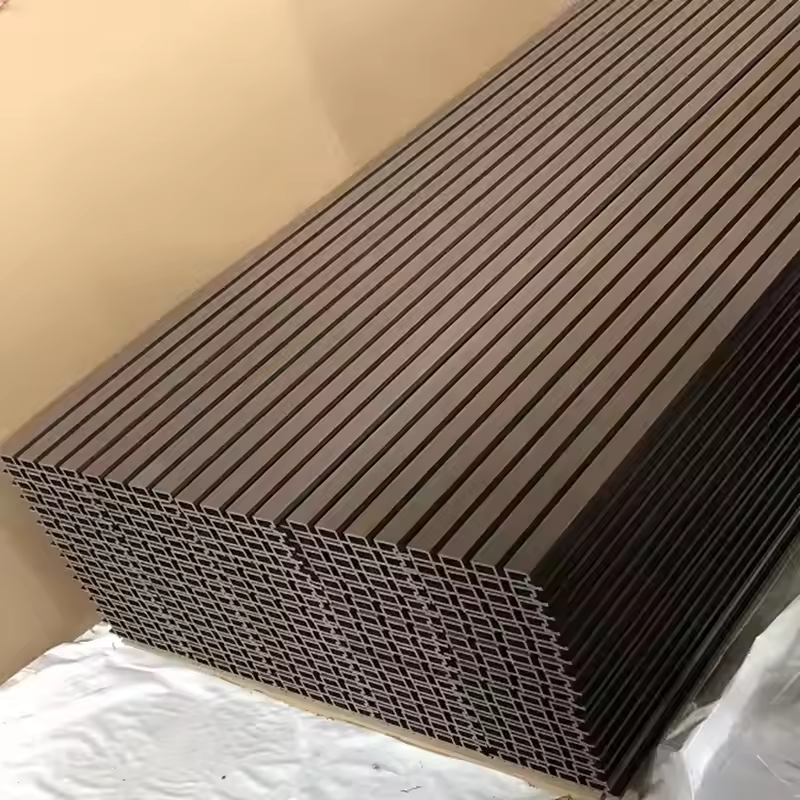 Low Price Wholesale Co-Extrusion Grooved Cladding Panel WPC External Outdoor Composite Wall Panel