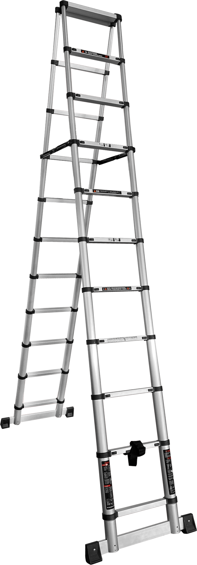 Jinluba Stainless Steel & Reinforced Aluminum Alloy Multi-Purpose Telescoping Ladder - Portable A-Frame Extension Ladder