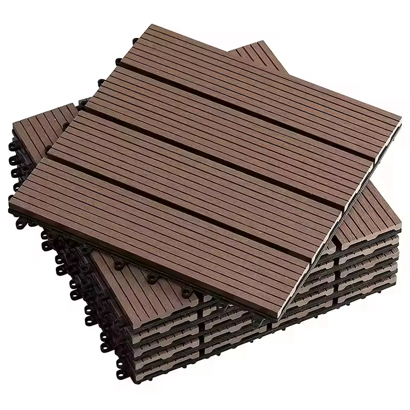 WPC Wood Plastic Composite Flooring DIY Flooring Outdoor Waterproof Terrace Composite Engineered Flooring Interlocking Flooring Tile Board