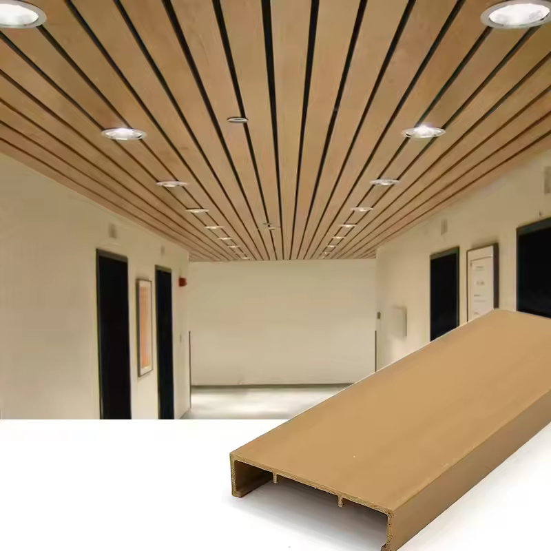 Waterproof and environmentally friendly WPC ceiling Easy to install WPC decoration Indoor WPC ceiling
