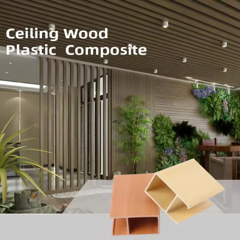 High-end modern style waterproof and fireproof WPC ceiling hotel roof decorative wall panel lobby decoration