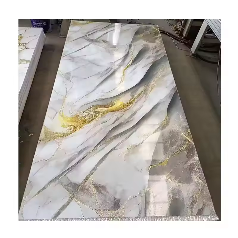 Factory wholesale high-gloss modern PVC indoor living room TV wall decorative marble exterior wall panels
