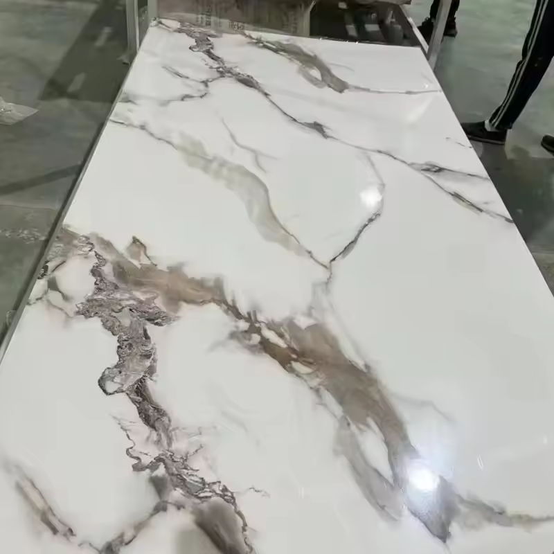 Modern design UV marble wall panels, lightweight PVC marble panels