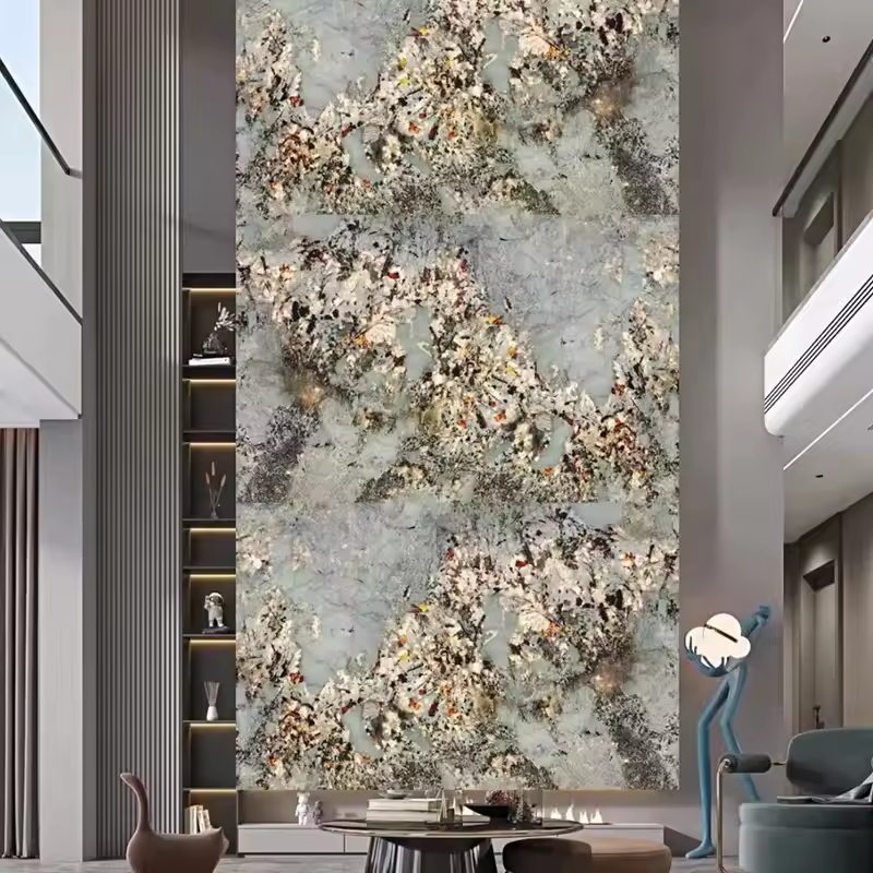 Printed interior PVC wall panels, decorative wall panels with high-gloss UV marble boards, PVC marble UV boards