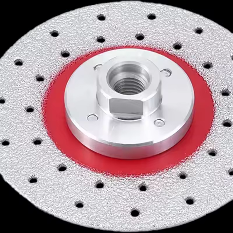 Thermally pressed flange diamond porous star-cutting disc for cutting ceramic, marble, glass, and stone slices