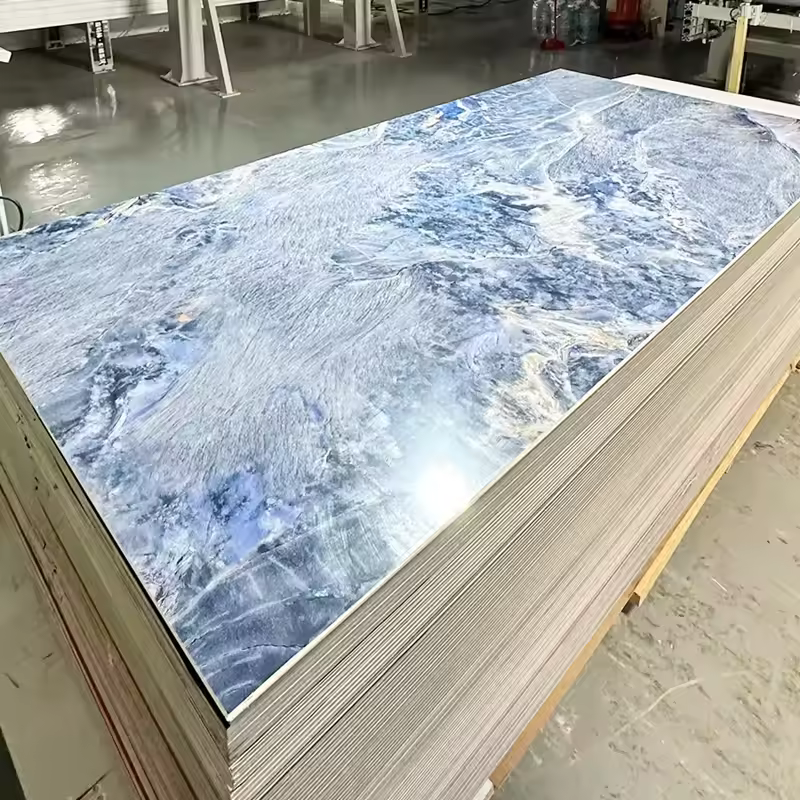 Factory price 4x8 waterproof PVC wall panel, golden white marble wall panel, UV alternative marble sheet