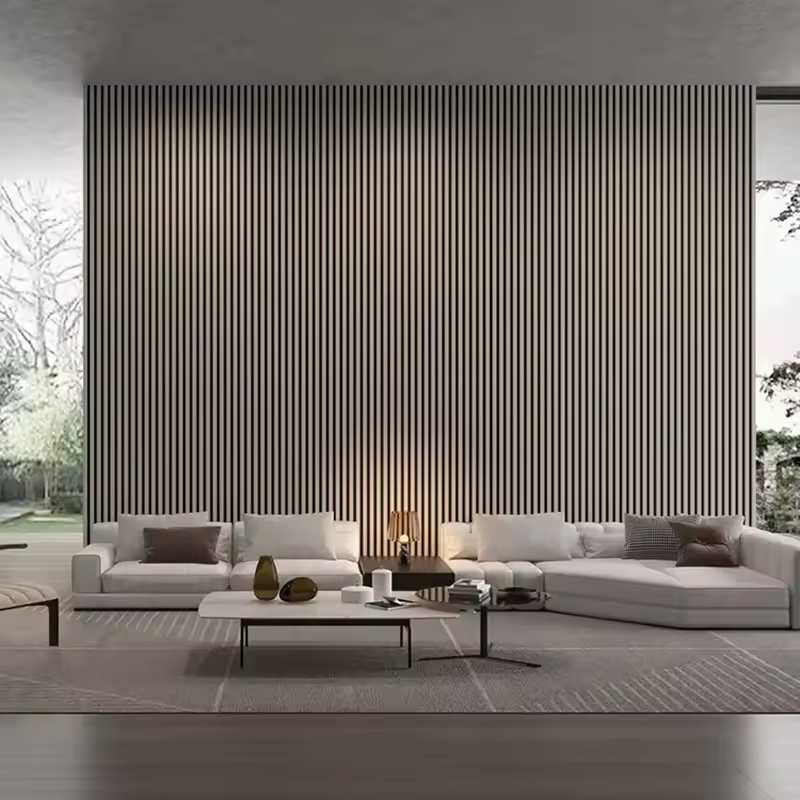 Factory Direct Hot Sale WPC Wall Panel with Grid, Waterproof and Fireproof Plastic Material