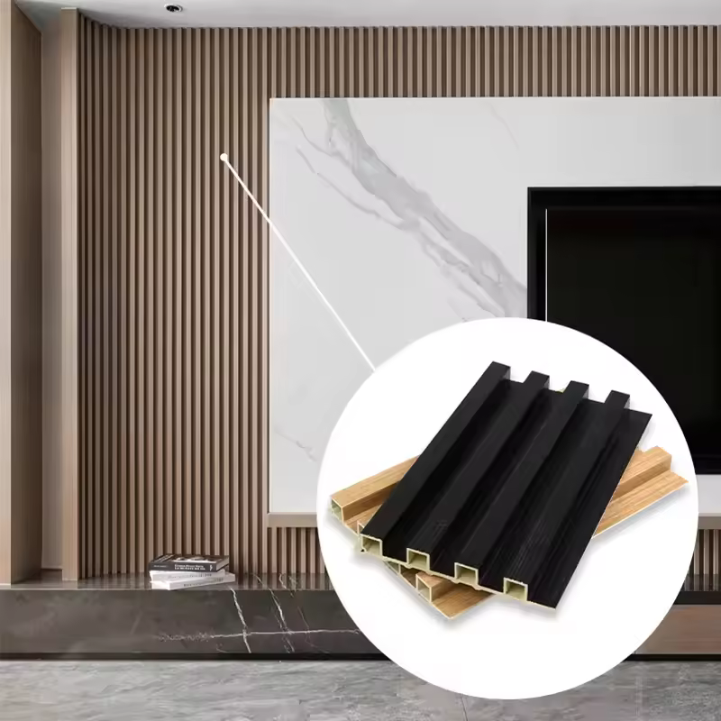 Fast delivery of decorative WPC panels with wood-like texture and WPC grating for hospital and hotel decoration.