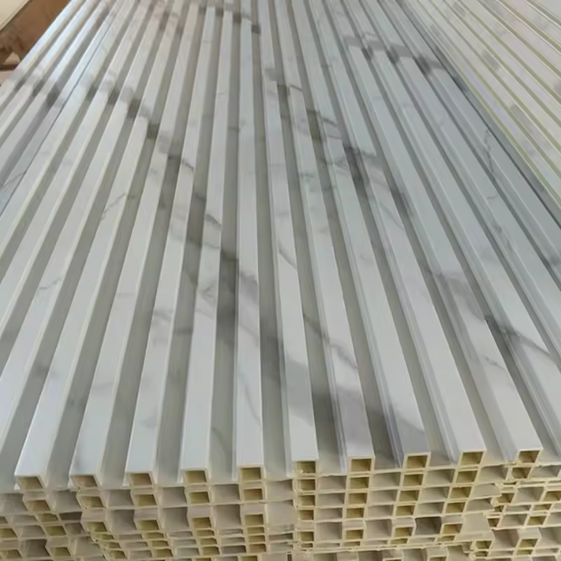 Factory Direct Hot Sale WPC Wall Panel with Grid, Waterproof and Fireproof Plastic Material
