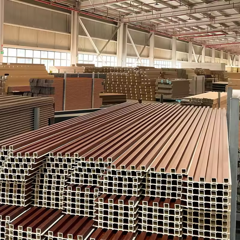 Interior WPC Wall Panels, Interior Design WPC Grooved Wall Panels, Wood Grain WPC Wall Panels, Building Materials