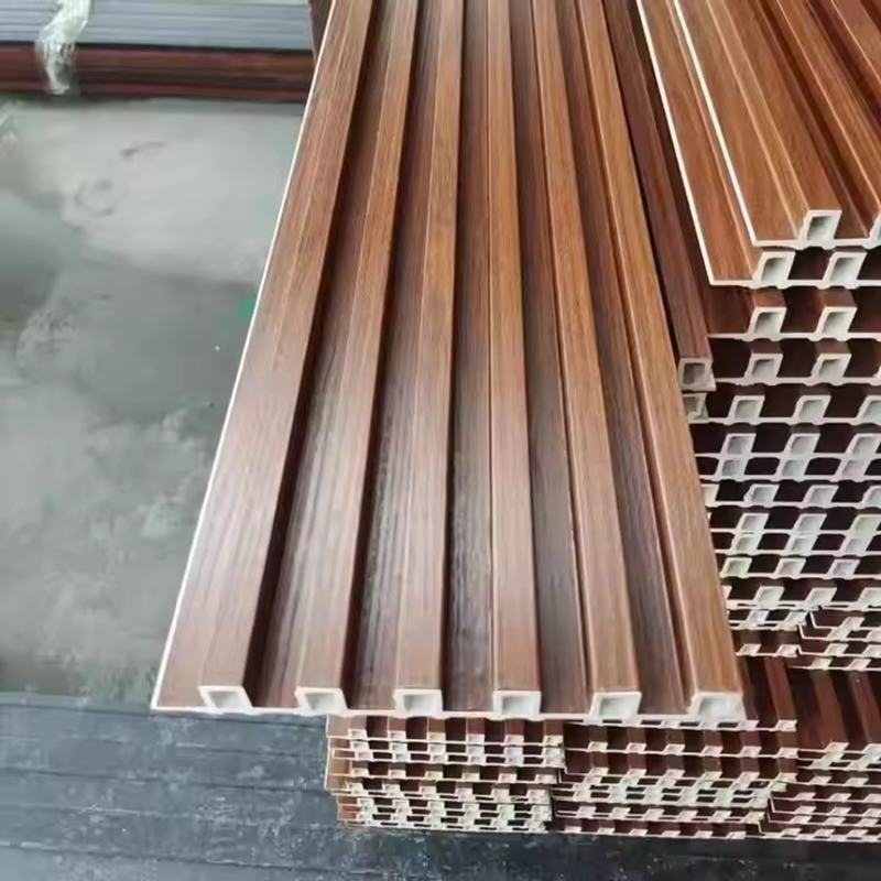 Direct selling wood-like replacement indoor grooved wood-plastic decorative wall panels