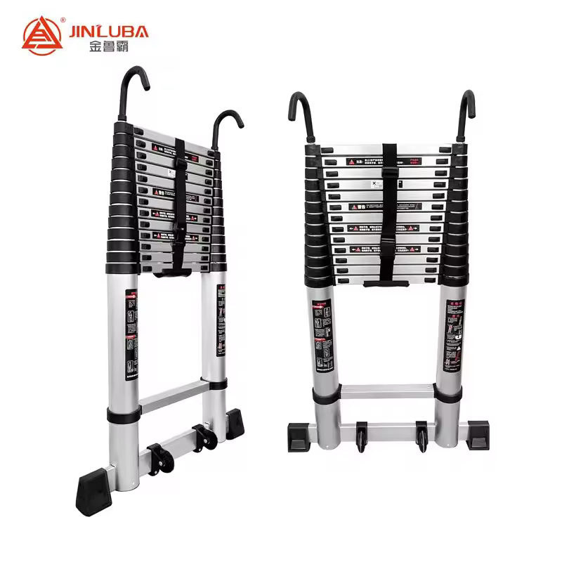 Multi-use Telescopic Ladder: Steel-Reinforced Aluminum Folding A-Frame Ladder for Home & Industrial - 1.7m Aluminum Extension A-Frame Ladder