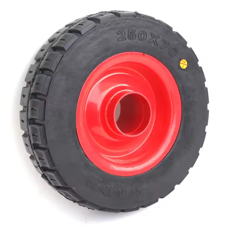 Solid rubber wheel, flatbed cart swivel wheel, handcart wheel, heavy-duty 6-inch industrial caster	Rueda de goma sólida, rueda giratoria de carrito plano, rueda de carrito de mano, rodamiento industrial de 8 pulgadas de carga pesada