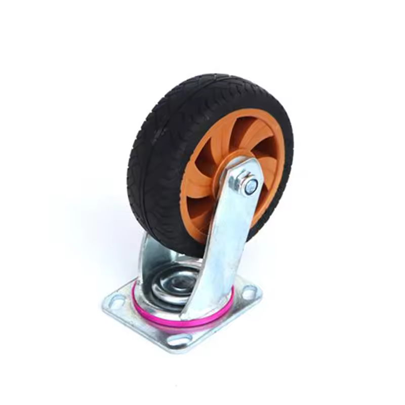 Ruedas de goma sólida silenciosas, ruedas de 5 pulgadas, 6 pulgadas y 8 pulgadas para carros manuales planos