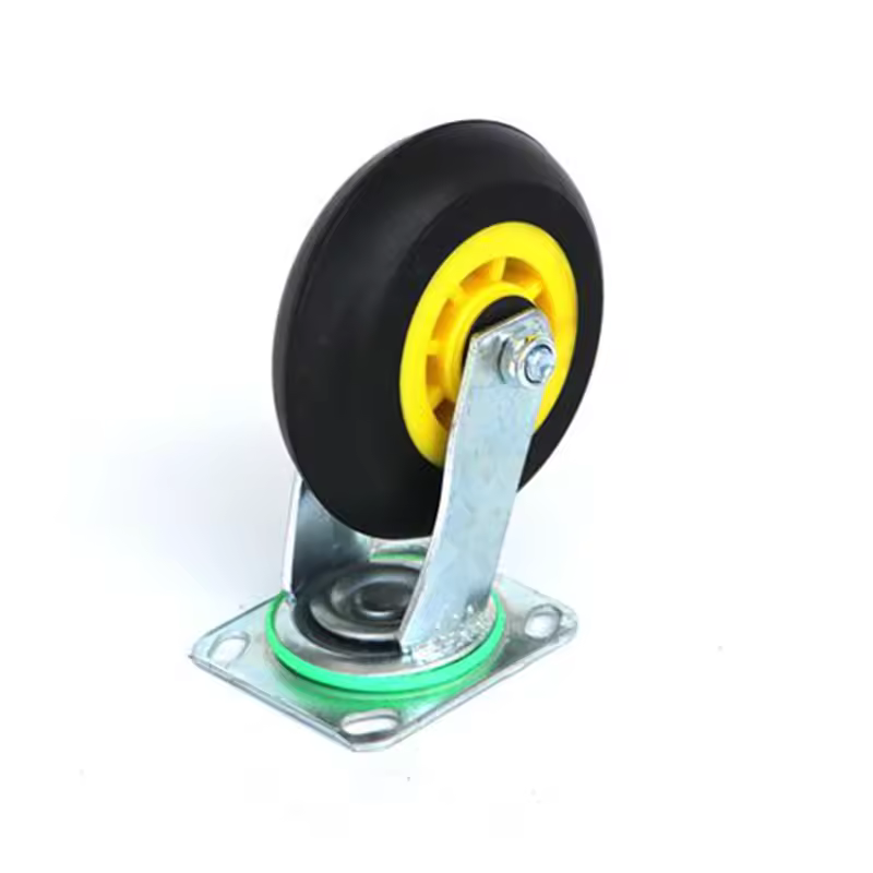 Ruedas giratorias de goma sólida silenciosas, ruedas de 5 pulgadas, 6 pulgadas y 8 pulgadas para carros manuales planos