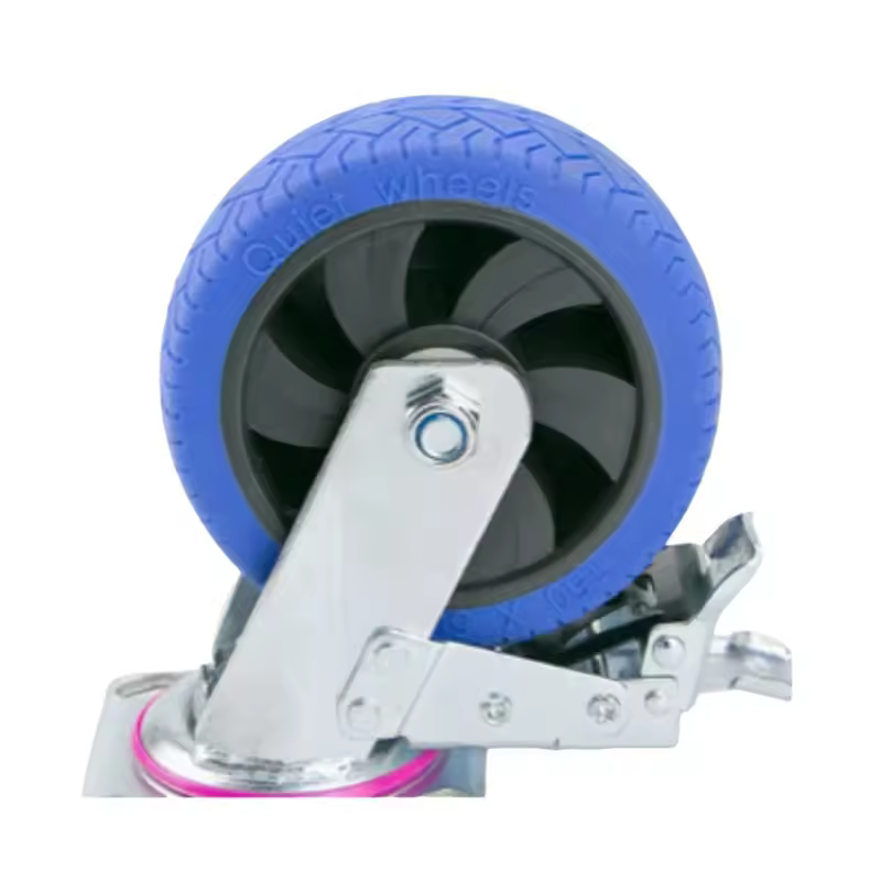 Heavy-duty 6-inch industrial casters for rubber-tired flatbed carts, swivel casters, handcart wheels