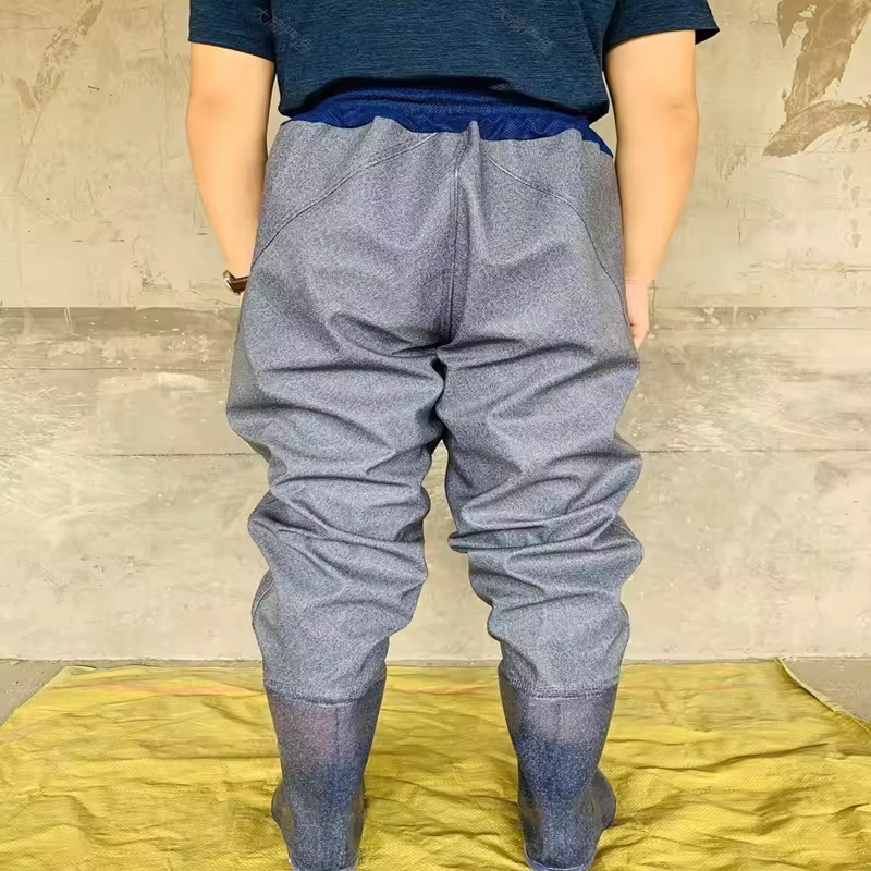 Best-selling custom outdoor waterproof waist pants, green design, suitable for fishing and water operations