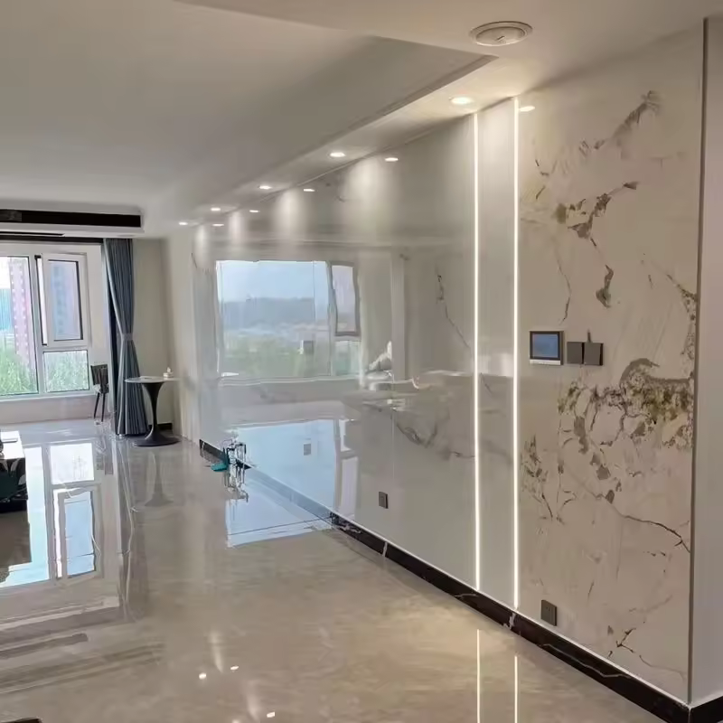 [New Product Special Offer] Colored Waterproof PVC Marble Slab 3D High-Gloss European Firewall Slab Special for Hotel Projects