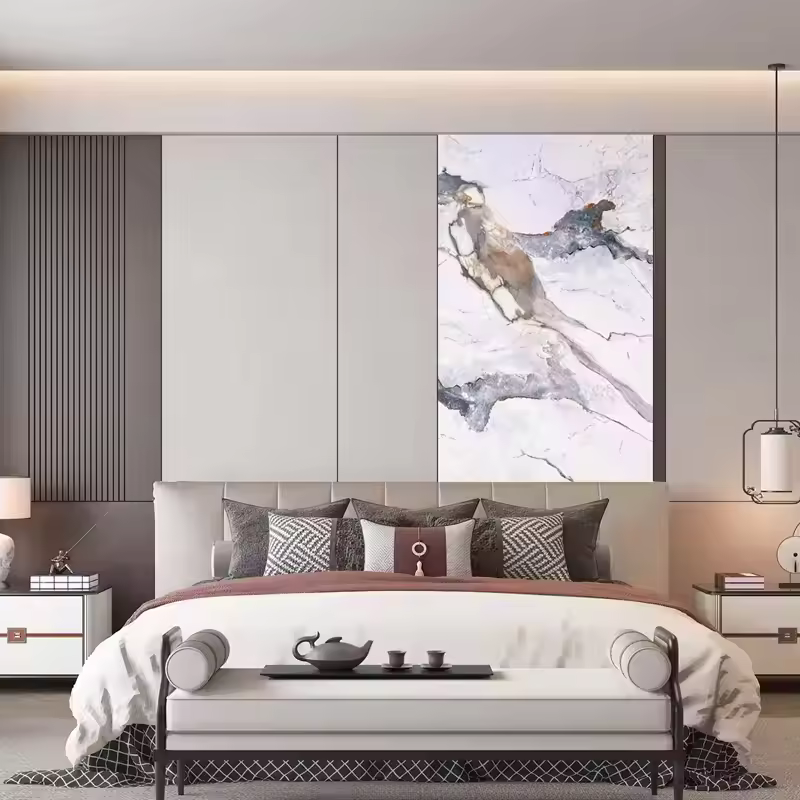 Factory Direct PVC Marble Slabs | 3D High-Gloss Color Waterproof European-Style Firewall Slabs | Hotel Boutique