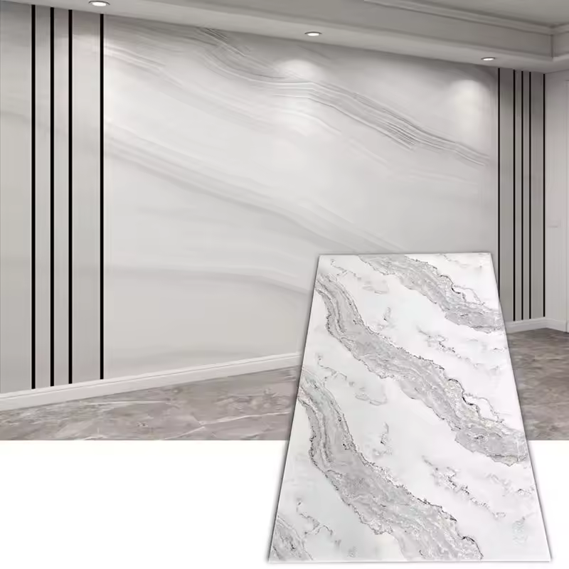 Custom logo, high quality high gloss marble wall panels, waterproof and UV resistant, factory-optimized