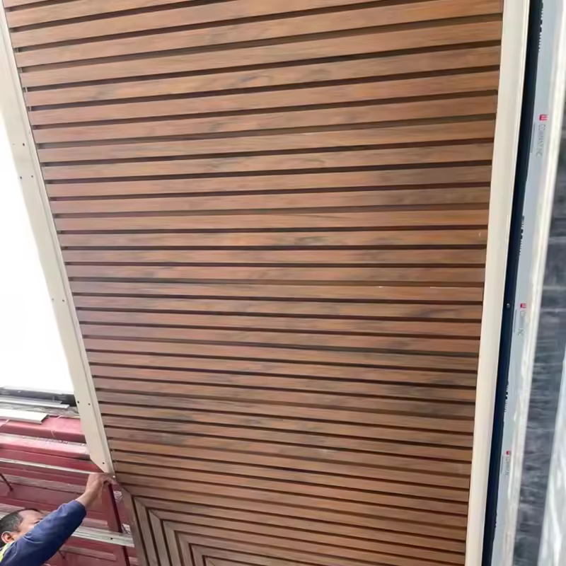 Factory direct sales outdoor wood plastic ceiling anti-ultraviolet anti-corrosion ecological wood ceiling villa garden dedicated